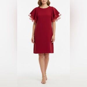 Love Riche Elegant Red Midi Dress